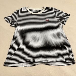 levi striped perfect crew short sleeve top